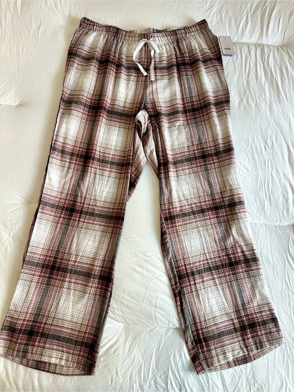 Joyspun Women's Flannel Sleep Pants Brown & Pink